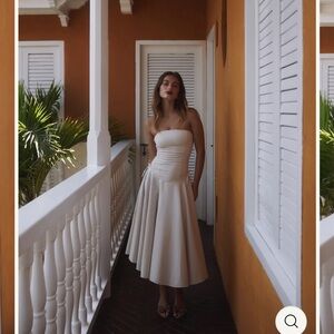 Amelie Teje kittie Cream Midi Dress